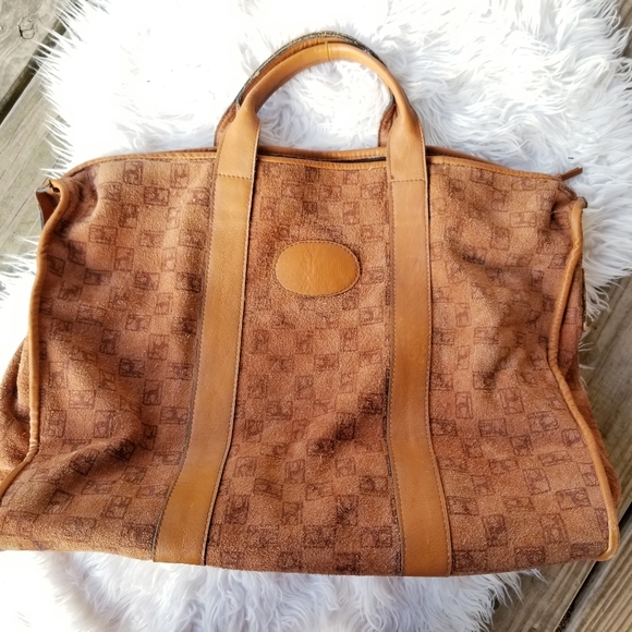 Vintage Handbags - Vintage leather weekender travel  large bag